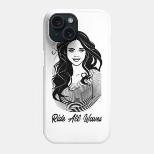 ride all waves, surfer girl, surf vibes, v2 Phone Case