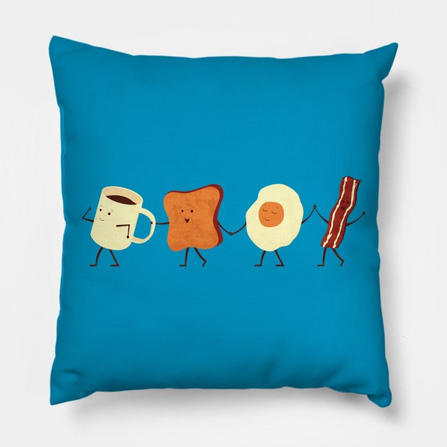 Let's All Go And Have Breakfast Pillow by HandsOffMyDinosaur