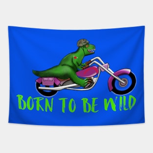 Wild Motorbike Tyrannosaurus Dinosaur Tapestry