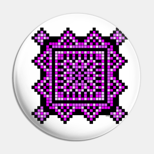 purple pixelated mandala Pin