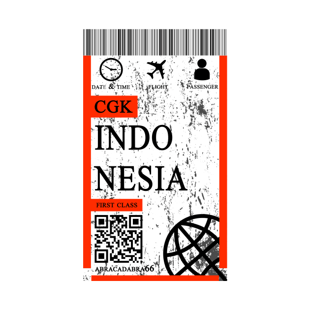 Indonesia flight ticket boarding pass abstract by 