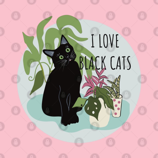 I Love Black Cats by Janpaints