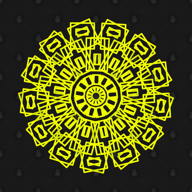 Yellow geometric rosette by FariDesigns 