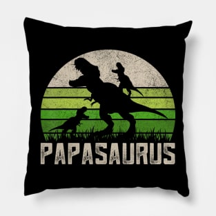 Grandpa Shirts Papasaurus Dinosaur 2 Kids Fathers Day Pillow