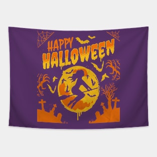 Happy Halloween || Halloween Day || Witch Tapestry