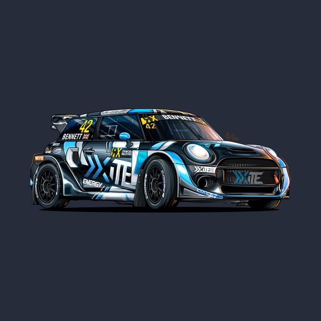 Oliver Bennet Mini WRX Rallycross by Mario Ramos Rally Art