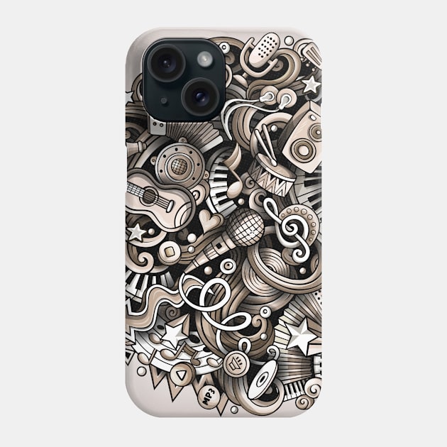 Music Ball Phone Case by Wall-Art-Illustrations