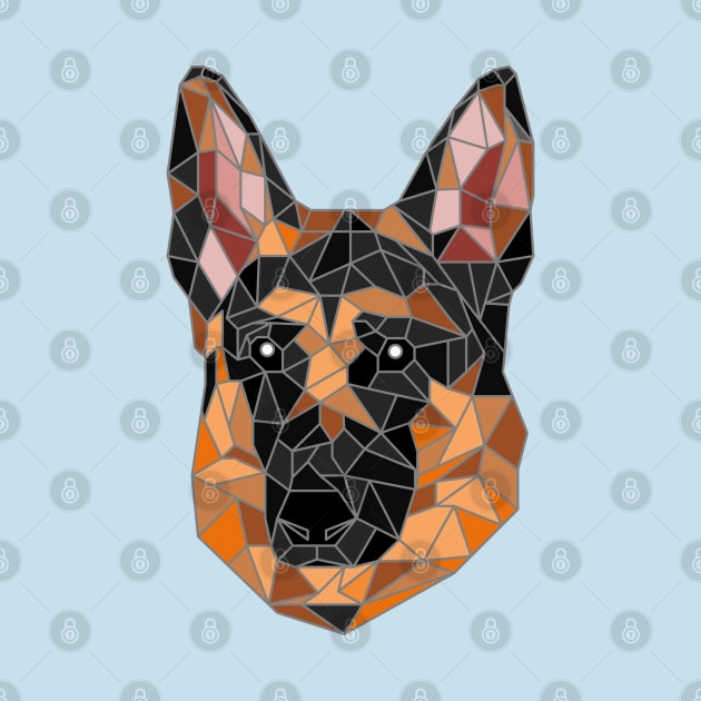 German Shepherd Stained Glass by inotyler