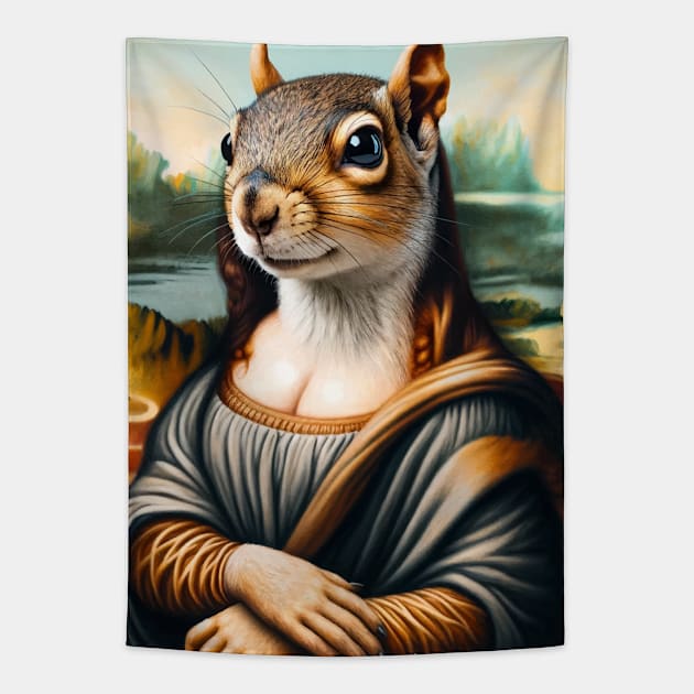 Mona Lisa Squirrel Tee - Perfect for Squirrel Appreciation Day Tapestry by Edd Paint Something