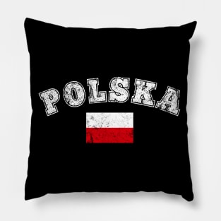 Polska Design With Poland Flag For Polish Pride Pillow