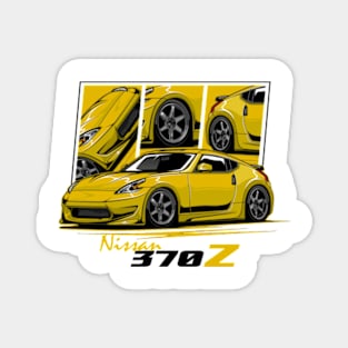 Yellow Nissan 370z JDM Car Magnet