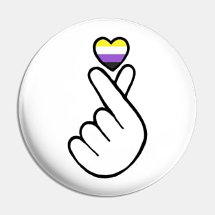 heart fingers - non-binary Pin