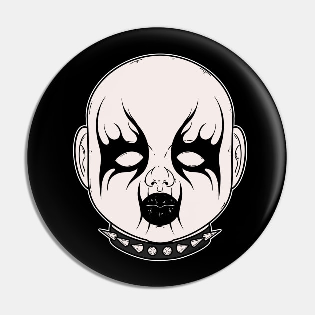 Black Metal Doll Head 2 Pin by chiaraLBart