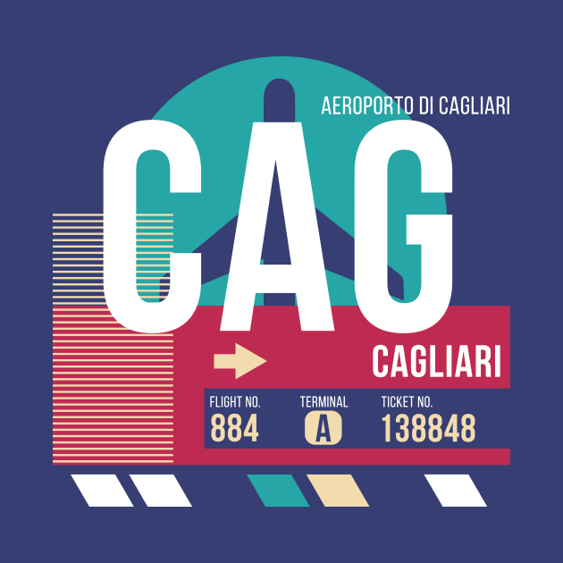 Cagliari, Italy (CAG) Airport Code Baggage Tag by SLAG_Creative