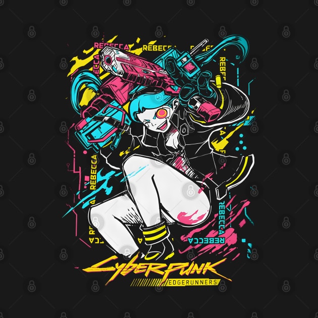 Edge Runner Rebecca Neon by GraphicTeeShop