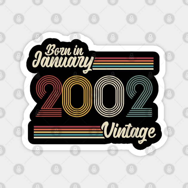 Vintage Born in January 2002 Magnet by Jokowow