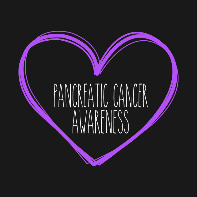 Pancreatic Cancer Awareness Heart Support by MerchAndrey