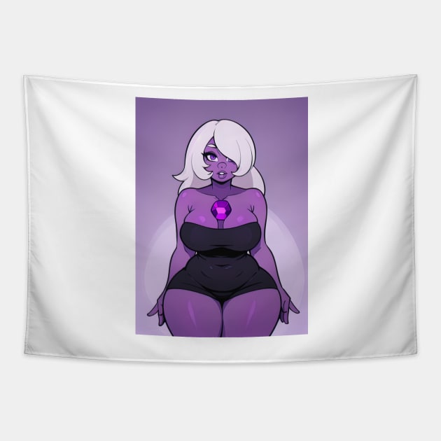 Purple Gem Woman Tapestry by mindworldz