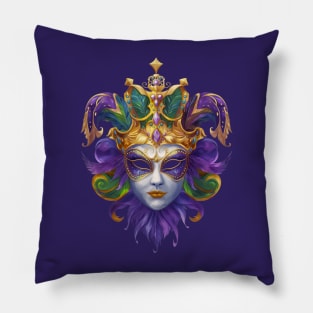 Mardi Gras Carnival Masquerade Mask Pillow