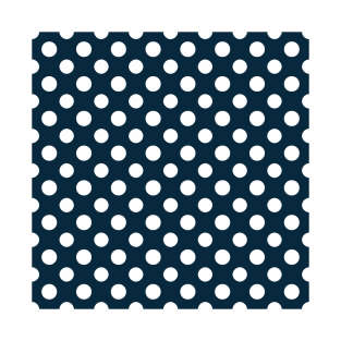 Navy Blue Nautical White Polka dots T-Shirt