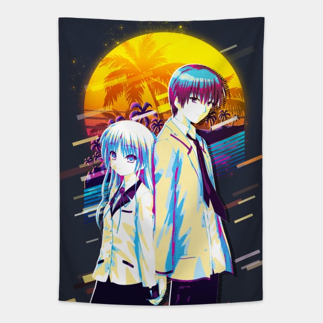 Yuzuru Otonashi and Kanade Tachibana Tapestry by 80sRetro