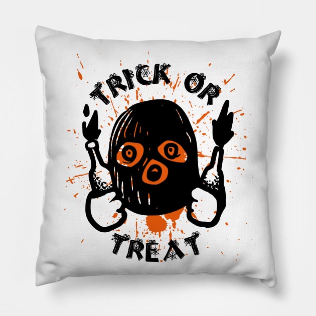 Halloween Trick Or Treat Horror Molotov Pillow by TEEWEB