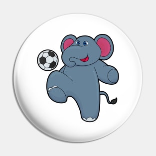 Elephant as Soccer player with Soccer ball Pin