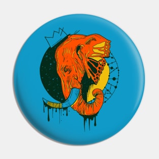 Orange Blue Royal Elephant Pin