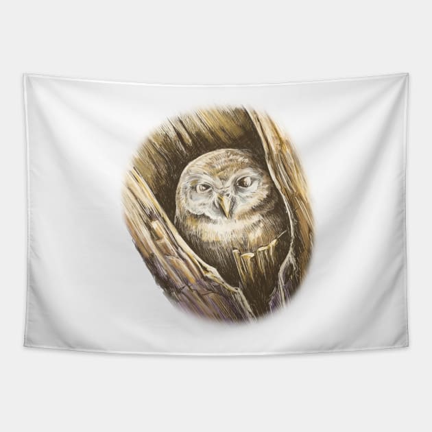 The owl Tapestry by stephenignacio