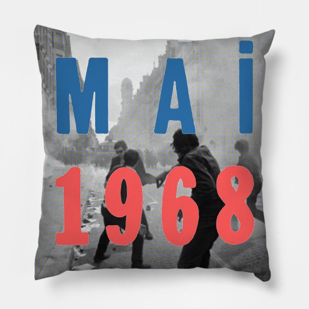 Mai 1968 - French Riots Design Pillow by DankFutura