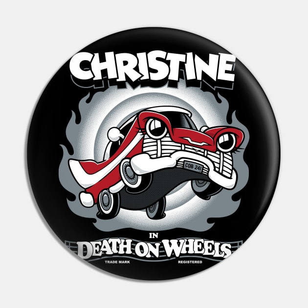 Vintage Cartoon Christine - Stephen King - Killer Car - Creepy Cute Horror Pin by Nemons