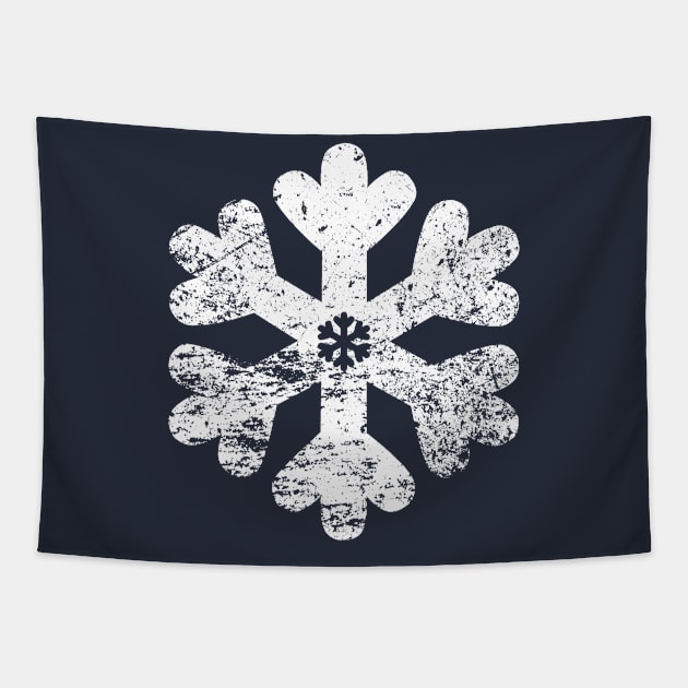 White Distressed Snowflake Tapestry by KawaiiForYou