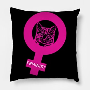 Cat knows feminist Pillow