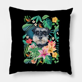 Tropical Miniature Schnauzer Pillow