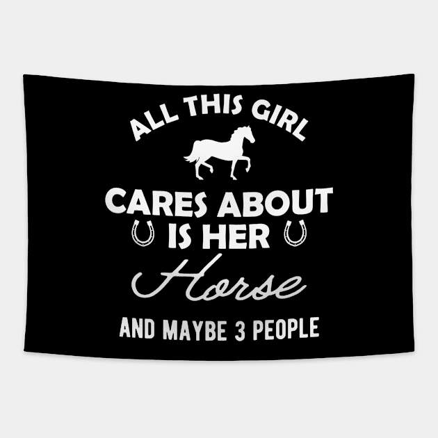 Horse girl - All this girl cares about is her horse Tapestry by KC Happy Shop