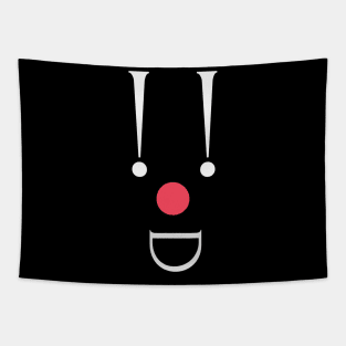 Clown, white exclamation marks and a red nose Tapestry