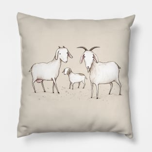 Wild Goat Family Pillow