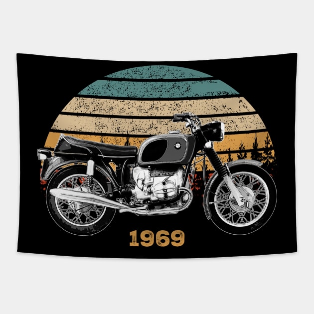 1969 R75-5 Vintage Motorcycle Design Tapestry by Madisen Harvey