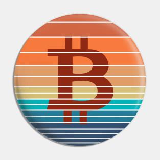 Bitcoin Retrowave Pin