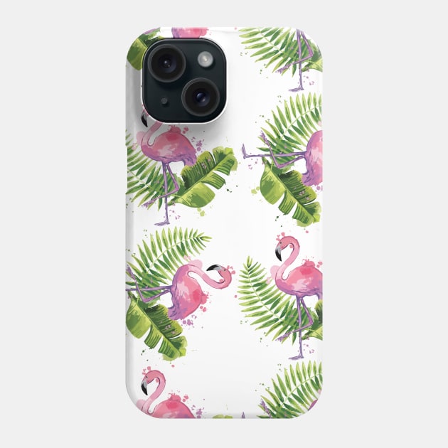 Colorful Pink Flamingos Pattern Phone Case by CoastalDesignStudios