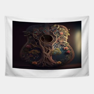 Acoustic Guitar Tree Of Life / Unwind Art Work Design Tapestry