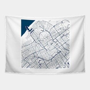 Kopie von Kopie von Kopie von Kopie von Kopie von Lisbon map city map poster - modern gift with city map in dark blue Tapestry