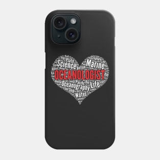 Oceanologist Heart Shape Word Cloud print Phone Case