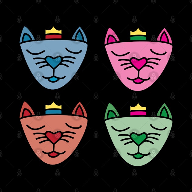 Four cats in basic colors by Nosa rez