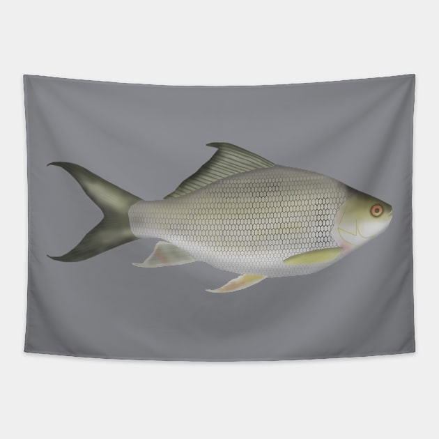 Osteochilus melanopleura Tapestry by FishFolkArt