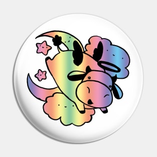 Rainbow Angel Cow Pin