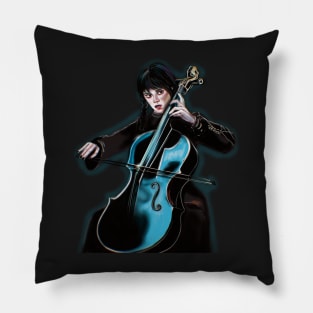 Wednesday Friday Addams Playing Cello Pillow