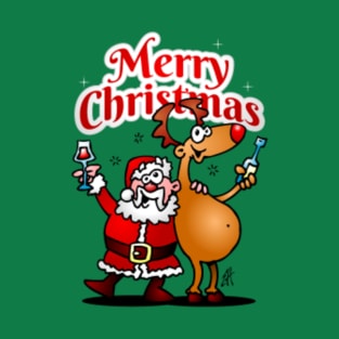 Merry Christmas - Santa Claus and his reindeer T-Shirt