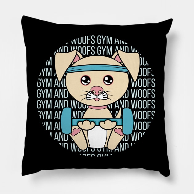 All I Need is gym and dogs, gym and dogs, gym  and dogs lover Pillow by JS ARTE