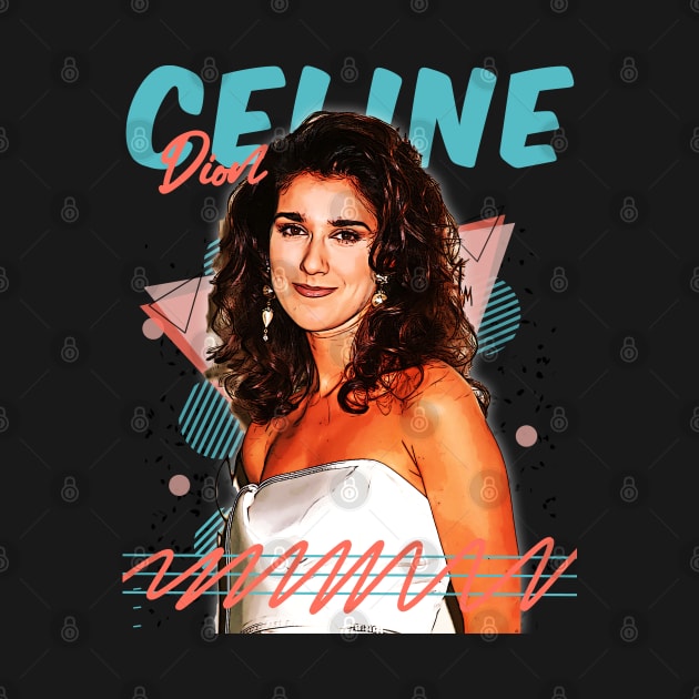 Retro Vintage Celine Dion 80s Fan Art Design by Nandin Putri